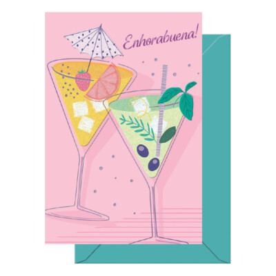 Dohe - Tarjeta de Felicitación - Tamaño 11,5 x 17 cm - Modelo Coctel
