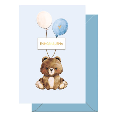 Dohe - Tarjeta de Felicitación - Tamaño 11,5 x 17 cm - Modelo Oso