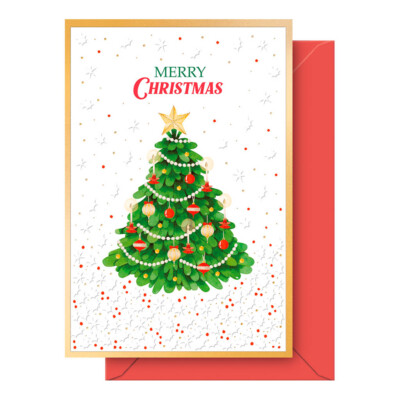 Dohe - Tarjeta de Felicitación Navideña - Tamaño 11,5 x 17 cm - Modelo Xmas Tree