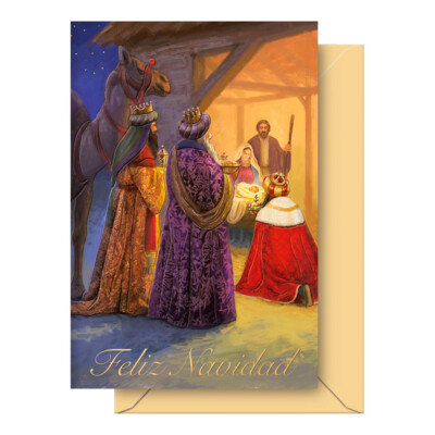 Dohe - Tarjeta de Felicitación Navideña - Tamaño 11,5 x 17 cm - Modelo Luz de Navidad