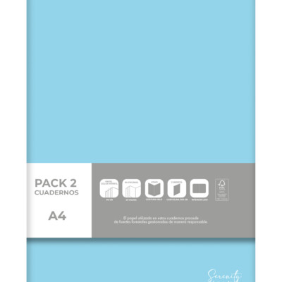Dohe - Pack de 2 cuadernos A4 Serenity - Azul