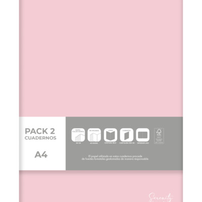Dohe - Pack de 2 cuadernos A4 Serenity - Rosa