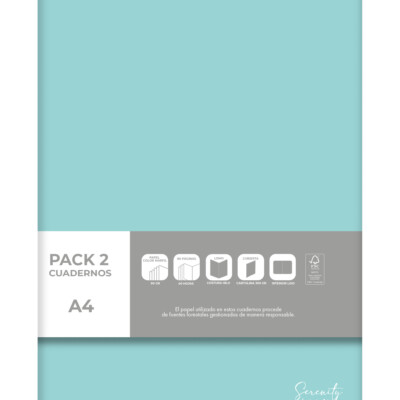 Dohe - Pack de 2 cuadernos A4 Serenity - Verde