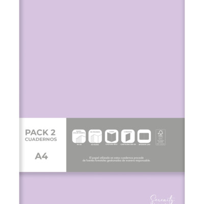 Dohe - Pack de 2 cuadernos A4 Serenity - Morado