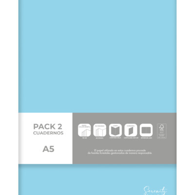 Dohe - Pack de 2 cuadernos A5 Serenity - Azul