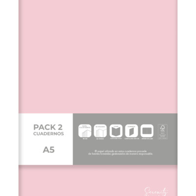 Dohe - Pack de 2 cuadernos A5 Serenity - Rosa