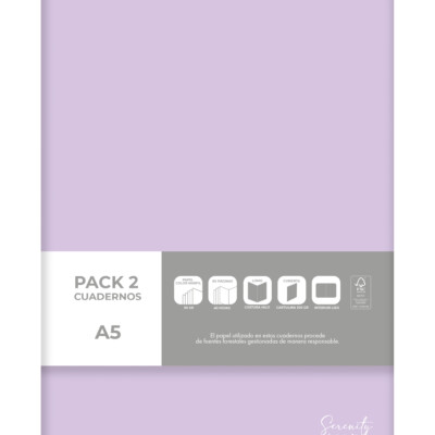 Dohe - Pack de 2 cuadernos A5 Serenity - Morado