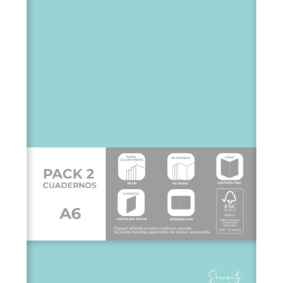 Dohe - Pack de 2 cuadernos A6 Serenity - Verde