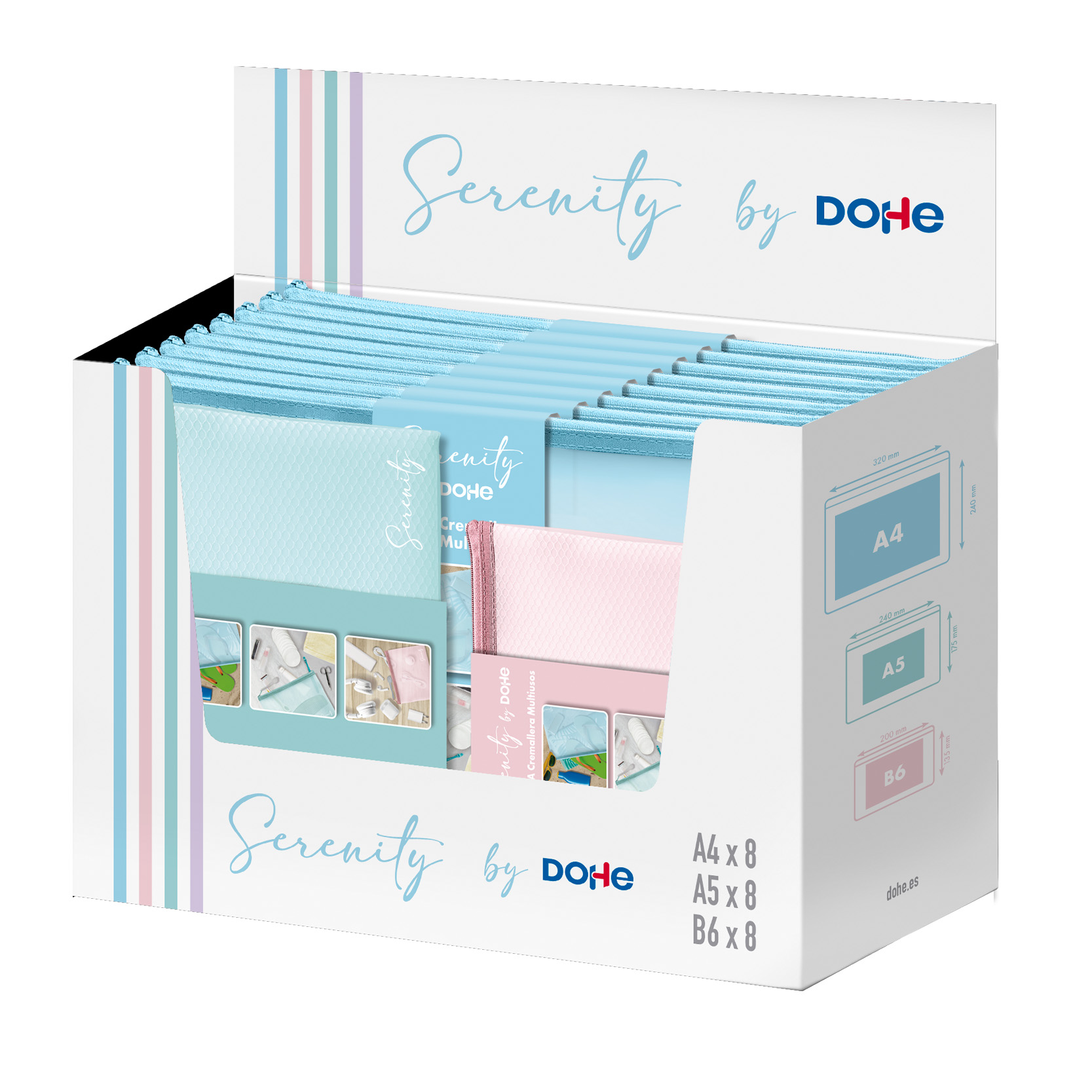 Dohe - Expositor Bolsas Cremallera Eva - 24 unidades - Serenity