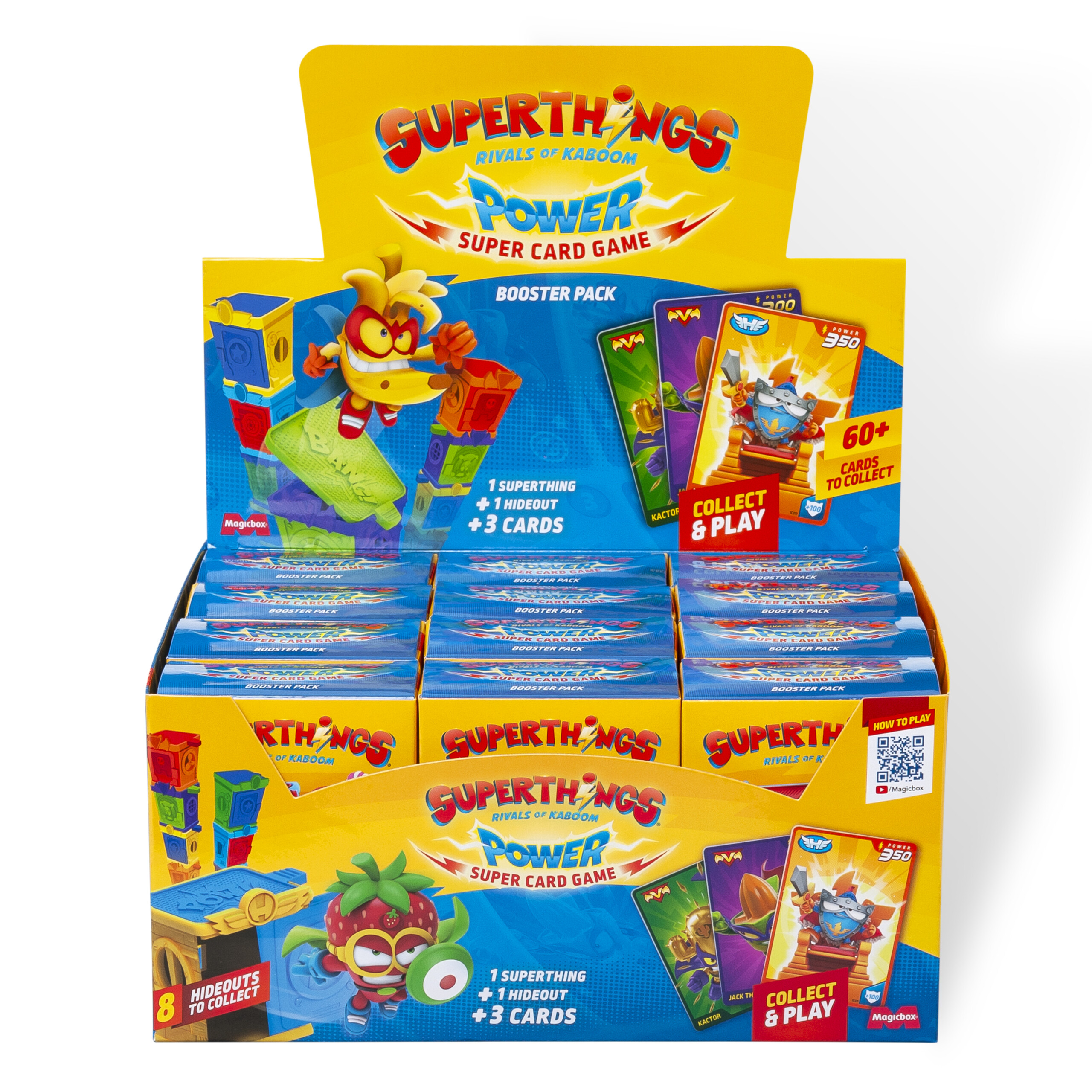 Dohe - Expositor con 12 packs- 1 Superthing + 1 Hideout + 3 tarjetas - Superthings Power