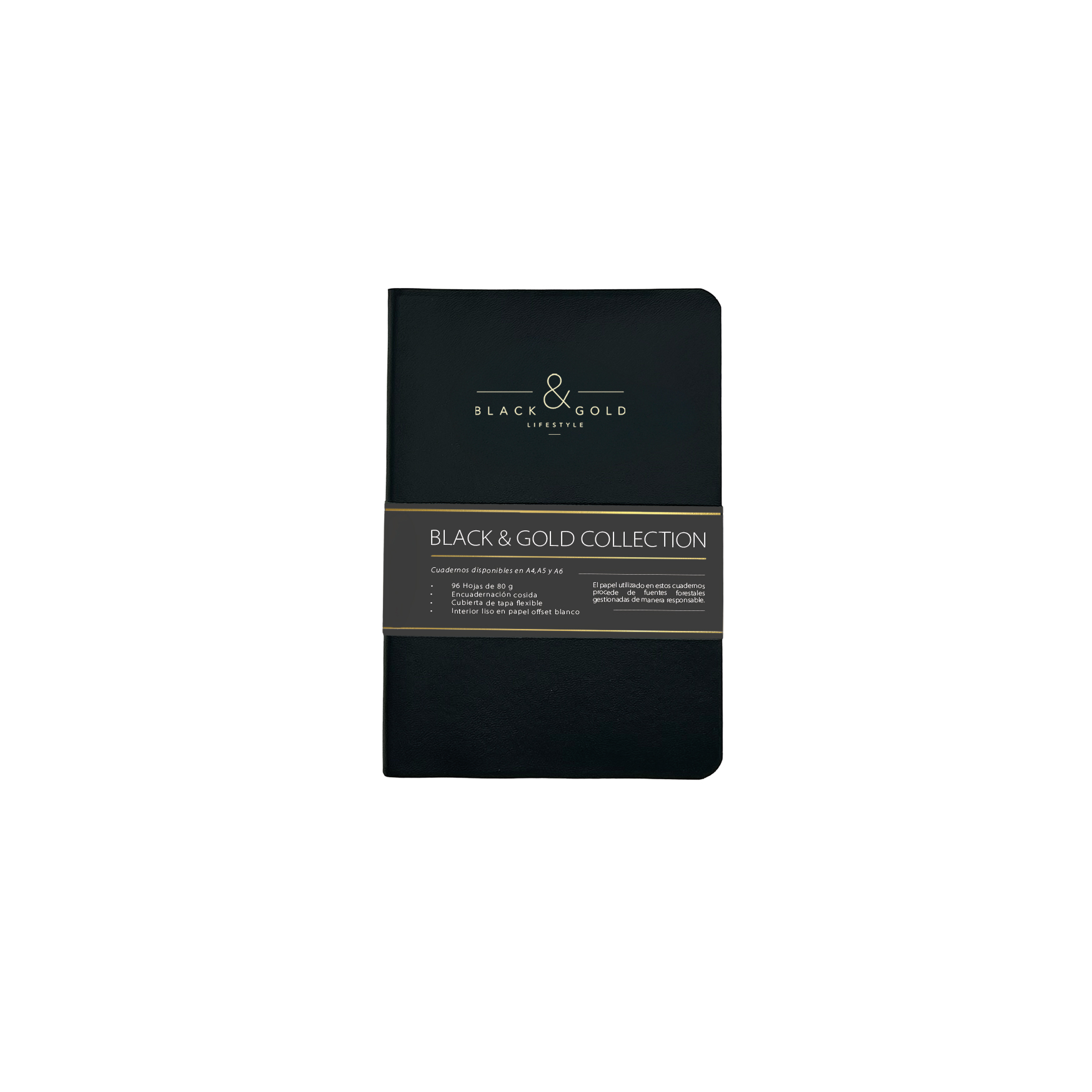 Dohe - Cuaderno Flexible A6 - Black & Gold
