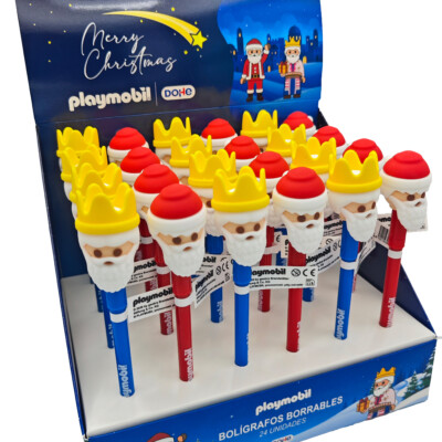 Dohe - Expositor Bolígrafos borrables Edición Navidad - Playmobil