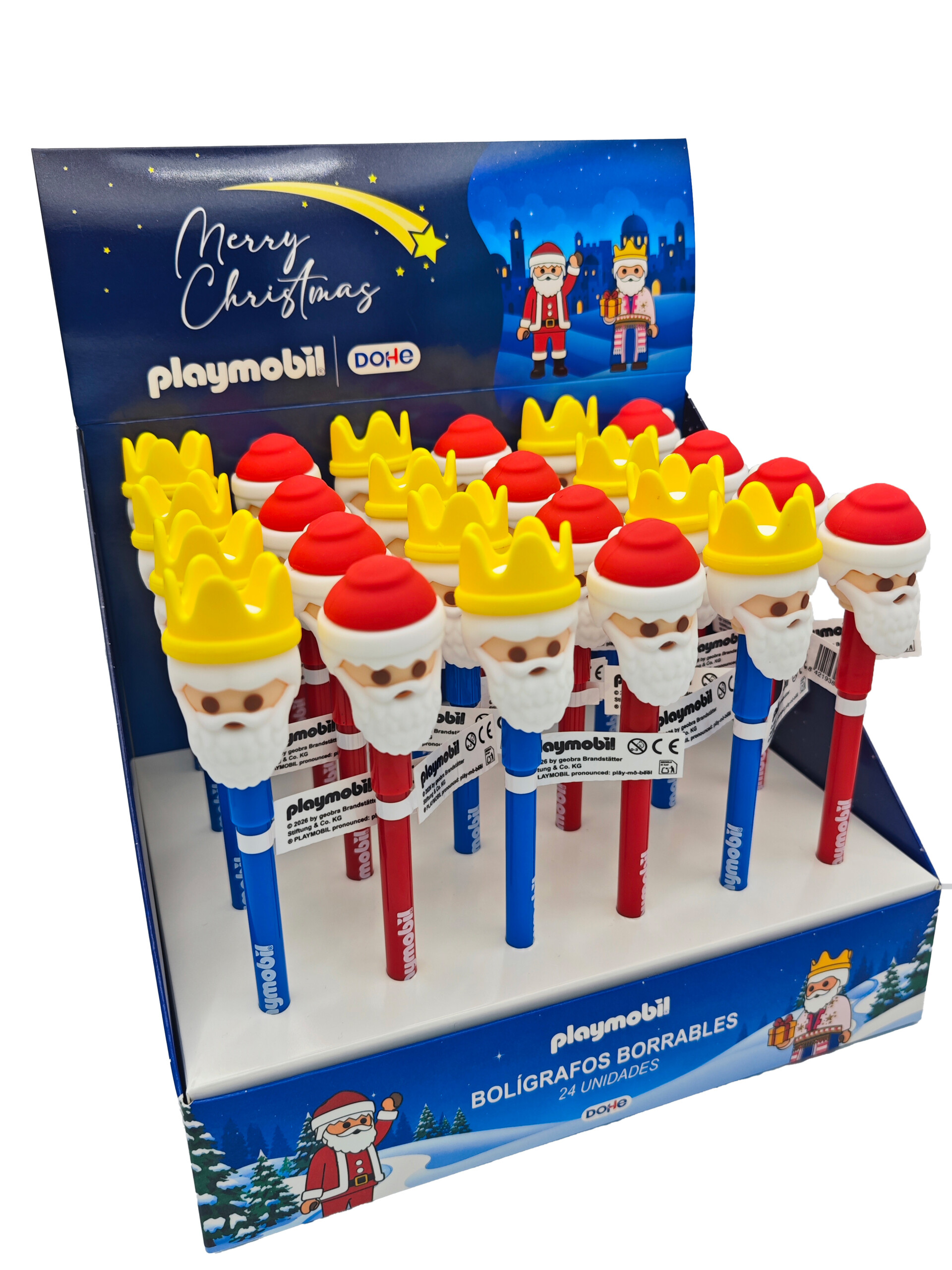 Dohe - Expositor Bolígrafos borrables Edición Navidad - Playmobil